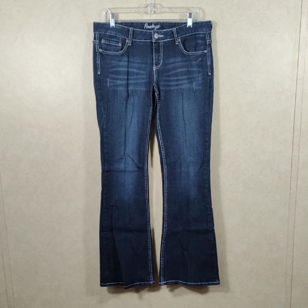 *H159 Amethyst boot cut jeans w/top stitching & embroidery 11 FINAL PRICE